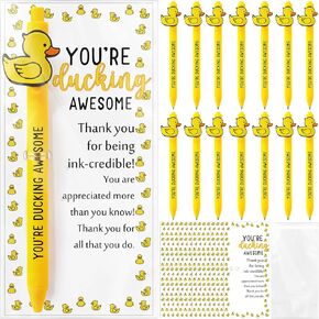 20 مجموعة هدايا Duck Pens Inspirational Cute Duck Point Pens Wuky you the reambing cards heaws head