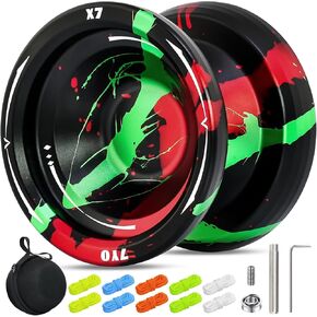 Professional Responsive Yoyo X7 for Kids Beginner, Dual Purpose Yo yo for Fingerspin with Unresponsive Bearing, 10 Strings, Case, Accessory Kit