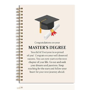 JHFDTY Masters Degree Graduation Gifts for Her Hime Inspirational Notebook Journal Master's Degree Graduation Gift Ideas for Women Men Hardcover 160 Pages Spiral Notebooks