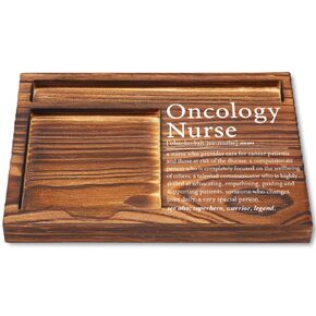 Thank You Gifts for Oncology Nurses, Cancer Nurse Appreciation Gifts, Graduation Gift, Birthday or Christmas Gift for Oncology Nurse Staff, Wooden Sticky Note Pad Holder Desk Decor YCB49