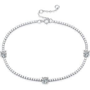 Aoligrace AAA Cubic Zirconia Heart-shaped Classic Tennis Bracelet for Women 14k White Gold Plated Jewelry for Wedding Bride Gifts for Anniversary Engagement