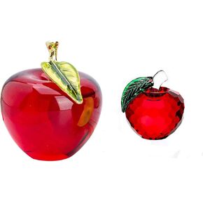 H & D Glaze Crystal Apple Weightweight Craft Craft Art Glass Apple التماثيل القابلة للتحصيل أفضل لهدايا حواء (أحمر) عيد الميلاد
