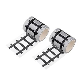 2pcs 33 قدمًا في مجلة Scrapbook Black Art Blanner Kids Kids Cartoon DIY Track Track Paper Paper Tape Car Train Curve Curve