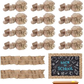12 Rolls Rulfled Bulletin Board Borders 2 "× 79" Fringe DIY الخيش الزخرفية الحدي