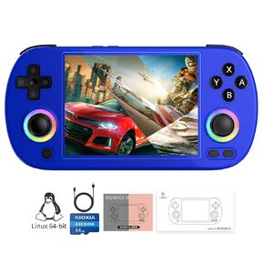 RG40XX H Retro Handheld Game Consoles RG40XXH Retro Gaming Console 64 TF Card Preloaded Games 5000+ Portable Gaming Console Linux 64-bit System 4.0'' IPS Screen WiFi Bluetooth HD and TV Output Black