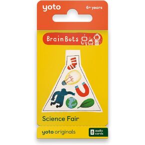 Yoto Brainbots Science Fair-8 بطاقات صوتية صوتية لاستخدامها مع مشغل صوت و Mini All-in-1 ، والاستماع الخالي من الشاشة مع قصص ممتعة للتعلم والاختبارات التفاعلية ، Ages 6+