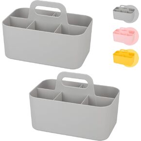 Tiawudi 2 Pack Caddy مع مقبض ، وعلبة بلاستيكية محمولة ، وتخزين للتنظيف ، والاستحمام ، والمكياج ، والفن ، والحرف ، والقرطاسية ، والفصول الدراسية والمكتب ، ومنظم حمل ،