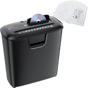 Bonsaii 8 Sheet Strip Cut S120-C Paper Shredder for Home Office Use & 12 Pack Lubricant Sheets