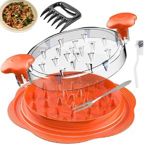 Large Chicken Shredder Tool Twist with Visible Grinder, 10'' Pro Meat Shredder for Pork, Beef & Vegetables – Anti-Slip Base, Ergonomic Handle, BPA Free, Easy Clean + FREE Meat Shredder Claw for BBQ