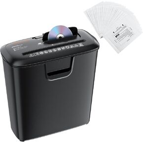 Bonsaii 8 Sheet Strip Cut S120-C Paper Shredder for Home Office Use & 24 Pack Lubricant Sheets