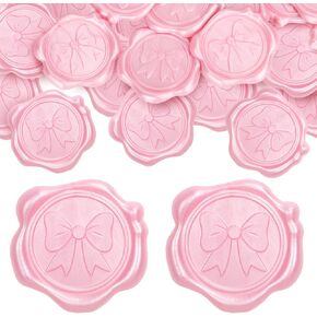 50pcs pink bow bow wax seal ملصقات مغلف ملصقات الختم ثلاثية