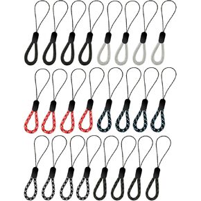 24pcs إصبع الحبل الصغير USB Lanyard 4.92 بوصة محمولة أحزمة أصابع قصيرة ملونة لمحركات مفاتيح حالة الهاتف المحمول