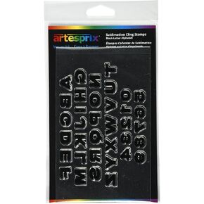 Artesprix Block Alphabet Stamp لطلاء ورسم التسامي ، والرسائل A-Z والأرقام 0-9