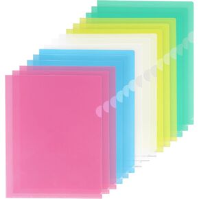 KTRIO Plastic Folders Sleeves Project Pockets 27 Pack, Clear File Folder Plastic Sleeves for Paper 8.5x11, Transparent Document Folders Sleeves File Jacket for School Office, Letter Size