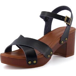CUSHIONAIRE Women's Slate Faux Wood Sandal +Memory Foam Insole & LiteSole Technology -Wide Widths Available