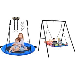 Trekassy Swing Sets and Tree Swing Bundle-700lb Textliene Saucer Tree Swing& 440lbs Swing Set for Kids Adults