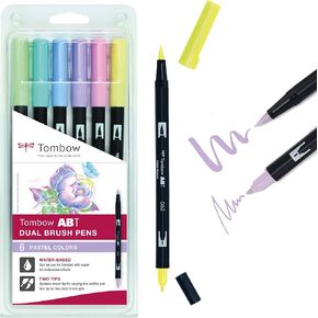Tombow Abt Dual Brush Pen - ألوان الباستيل (حزمة 6)