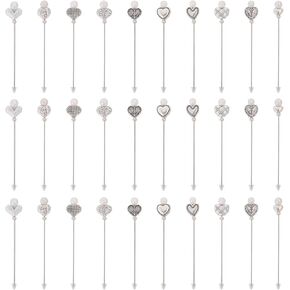 chgcraft 30pcs love Heart Pearlized Head Doins Dins 10 أنماط الخياطة دبابيس دبابيس دبابيس زخرفية مسطحة الرأس للحرف اليدوية ، ومشاريع الخياطة المصنوعة يدويًا ، وتصميم ملابس مع قابس