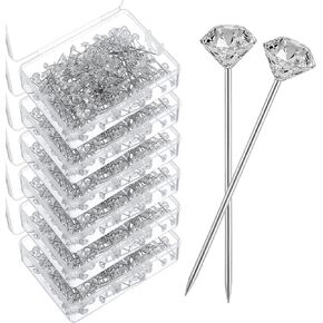 1200Pcs Diamond Pins for Bouquets, Rhinestone Floral Pins for Bouquet Accessories, Crystal Head Pin for Wedding Bouquets, DIY Craft, Floral Arrangements