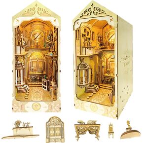 elf stargaze book kit kit ، diy miniature dollhouse booknook kit ، 3d wooden pozzle bookend esert a fantasy excels for sponshel with led ligh