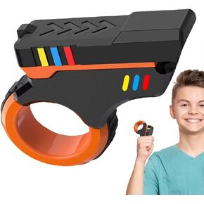 تململ لعبة Fidget Gun Toy Toy Gun Fidget ، ثلاثية الأبعاد مطبوعة محسّنة ، تخفيف الإجهاد ، استرخاء EDC Gyro Finger Toy Toy Fingertiptip Spinner Flip ASMR ADHD 3+ (BALCK)
