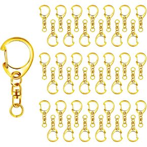 Roctee 50 Pcs Key Clasps Kit Metallic Black, Swivel Keychain Clip Lanyard Snap Hook, Lobster Claw Clasp Key Chain for DIY Crafts in Kuwait