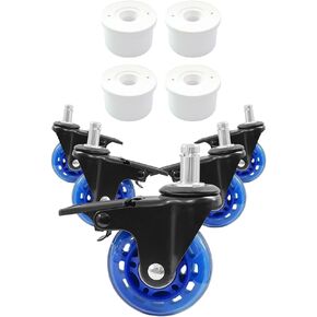 1-1/4“ Caster Fitting Insert+ffice Chair Wheels with Brake Blue
