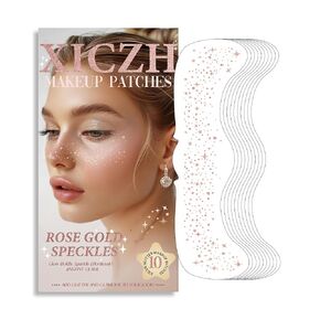 Glitter Freckles,Body and Face Glitter Makeup Patches for Women Girls, Waterproof Festival Rave Accessories fit Country Concert Outfits (Silver - 10 pcs)