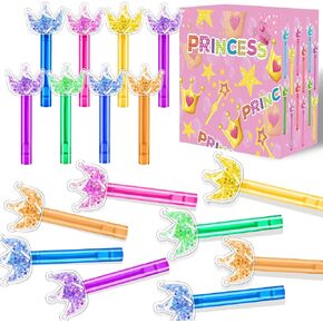 24pcs Glitter Crown Bubble Wands Toys for Kids ، Princess Birthday Party Party Favors Decoritations ، جوائز الفصول الدراسية ، حشو Pinata ، Goodie Bag Stuffers Homes
