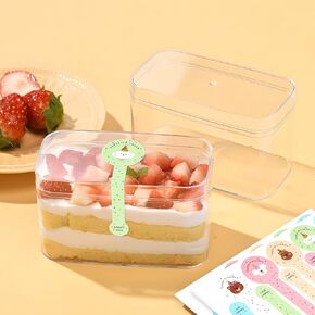 Beyonday 300pcs Handmade Lollipop Baking Stickers for Cake Box/Tins/Jars/Coffee Cups/Bottles, Long Label Flower Sealing Bakery Stickers for Gift Wrapping Self-Adhesive Tamper Evident Seal Labels