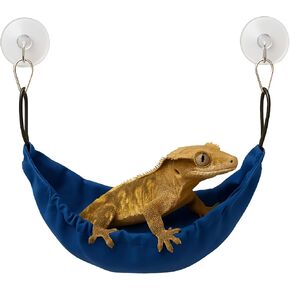 CTWPETS الزواحف أرجوحة و Lizard Hammock Hide (100 ٪ بوليستر ، 2 أكواب شفط) 9.8 "× 3.9" مع 2.4 "مثالية لـ Geckos ، السحالي والزواحف الصغيرة إخفاء ملحقات Gecko (الزهور السوداء ، المتوسطة)
