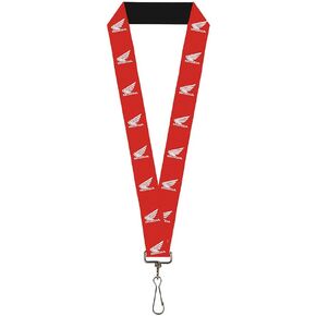 Buckle Down Lanyard-1.0"-Honda Motorcycle Logo Red/White