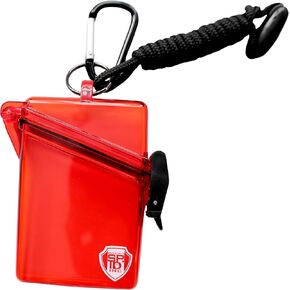 حامل شارة هوية مقاوم للماء مع الحبل والمقطع - حامل أموال للسباحة أو الشاطئ أو الرحلات البحرية - حالة إثبات المياه الصلبة الصلبة للمفتاح وبطاقات الائتمان والأسفار + معرف متخصص (أزرق) in Kuwait