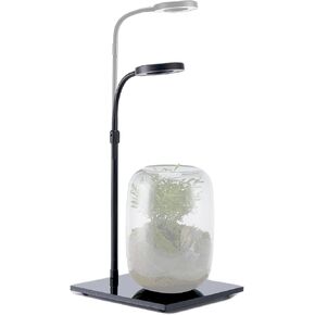 LED Aquarium Light with Base, Dimmable USB Powered Plant Growth Lamp for Betta Fish Tank, Potted Plants, Succulents, Miniature Landscape (Black Acrylic Base 10W, Small)