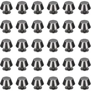 UXCELL 30 PCS برغي الظهر مسامير 12 مم قدم مسطح رأس أزرار معدنية مسطحة حقيبة اليد محفظة زواج زر حزام زر الأسطح لأكياس حزام ملابس جلدية ديي ، الذهب/الأسود/الفضة