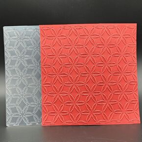 Plastic Embossing Folder 6x6 Inch Hexapetalous Flowers Pattern Paper Crafts Plastic Textured Impressions for Card Making Scrapbooking