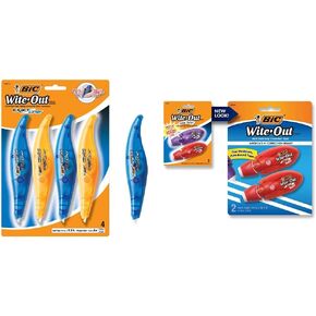 BIC Wite-Out Brand Exact Liner Correction Tape (4-Count) and Mini Twist Correction Tape (2-Count)