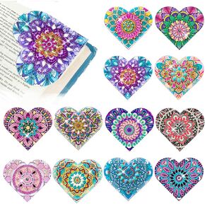 4 PCS Diamond Painting Laink ، صانعي الكتب الزاوية DIY للبالغين عشاق الكتب ، المبتدئين في المبتدئين ، مجموعات فنون الماس الصغيرة ، الطلاء من قبل فنية هدية للنساء الفتيات (قلب زهرة)