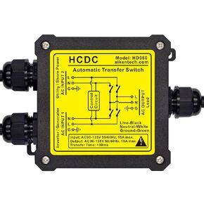 AC120V 15Amp Automatic Transfer Switch, ATS Auto Transfer Switch, HD060