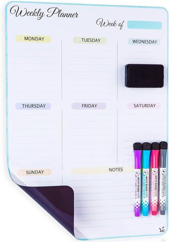 17x12 inch Dry Erase Whiteboard - Magnetic Fridge Calendar - White Board Calendar for Refrigerator in Saudi Arabia