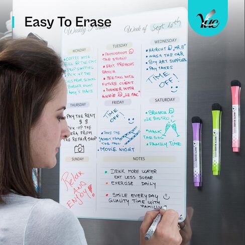 17x12 inch Dry Erase Whiteboard - Magnetic Fridge Calendar - White Board Calendar for Refrigerator in Saudi Arabia