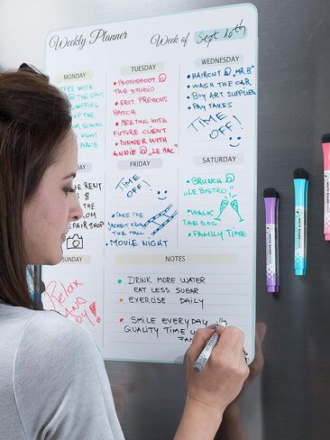 17x12 inch Dry Erase Whiteboard - Magnetic Fridge Calendar - White Board Calendar for Refrigerator in Saudi Arabia