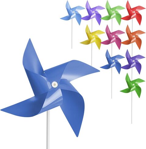50 Pcs Pinwheels, Toy Wind Spinners and Party Favors Gifts for Kids, Outdoor Decorational Pinwheels for Yard and Garden (Blue Color) in Kuwait