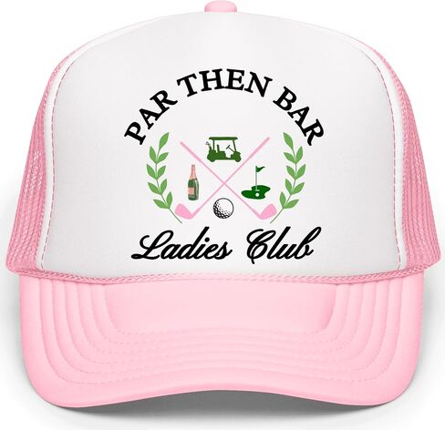 Par Then Bar Ladies Club Funny Golfer Women's Classic 5 Panel Mesh Snap Back Trucker Hat in Saudi Arabia