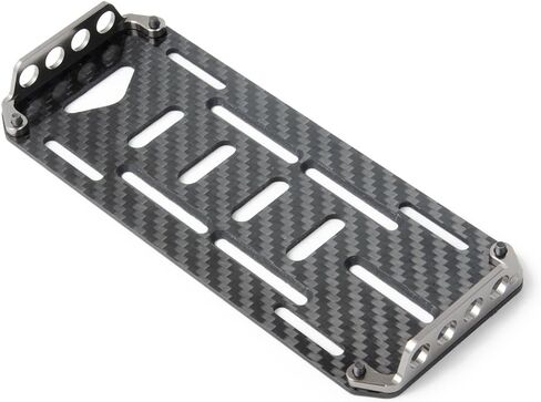 RC Battery Mount Plate, Carbon Fiber Battery Tray Protection Plate Black Battery Mounting Plate for Axial SCX10 CC01 F350 D90 1/10 RC Crawler Car Upgrades Accessories (Black) in Saudi Arabia