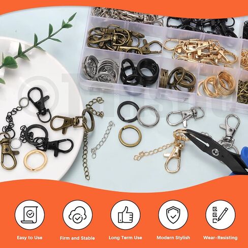 Tanstic 321Pcs Keychain Making Kit, Swivel Lanyard Snap Hook Key Chain with Rings Jump Rings for Key Chain, Jewelry Making and Crafts in Saudi Arabia
