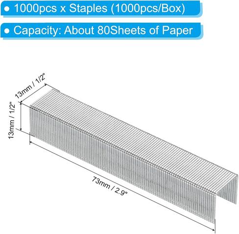 PATIKIL 23/8 Staples for Stapler, 2Box 2000pcs 5/16" Leg Length Standard Flat Clinch Chisel Point Staples Jam-Free for Office Desktop Home Supplies, Silver in Kuwait
