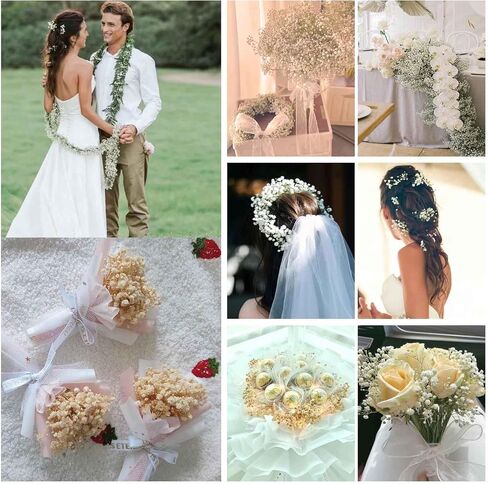 Dried Flowers Bouquet, Dry Flower Bundle, 20Pcs Natural Real Millet Flowers with Stems, Dried Floral Arrangements for Wedding Decor, Door Wreath, Home Party Vase Farmhouse Decoration (White, 17'') in Kuwait