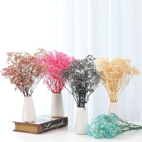 Dried Flowers Bouquet, Dry Flower Bundle, 20Pcs Natural Real Millet Flowers with Stems, Dried Floral Arrangements for Wedding Decor, Door Wreath, Home Party Vase Farmhouse Decoration (White, 17'') in Kuwait