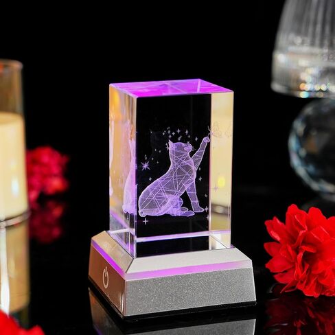 3D Dolphin Heart Crystal Ball Night Lights & Figurines - Snow Globe Sphere Paperweight with LED Base, Home Office Decor Gifts for Women, Girls, Couples on Birthday, Mothers Day, Wedding - 3.15"/8CM in Kuwait